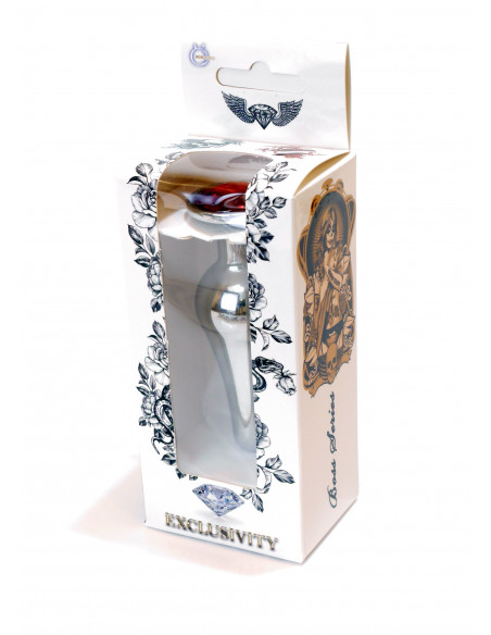 Plug-Jawellery Silver BUTT PLUG- Red