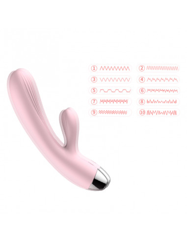 Wibrator-Silicone Vibrator Pink USB 10 Function / Heating