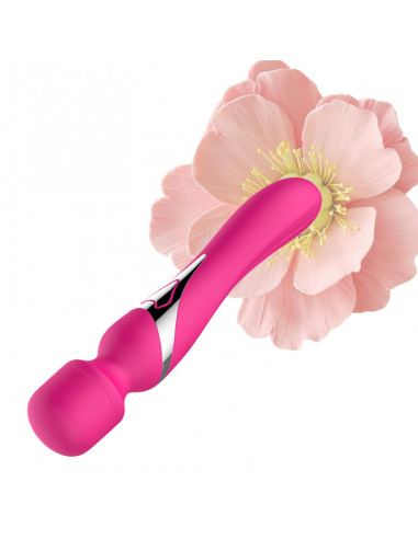 Stymulator-Silicone Dual Massager Pulsator USB 7+7 Function Red