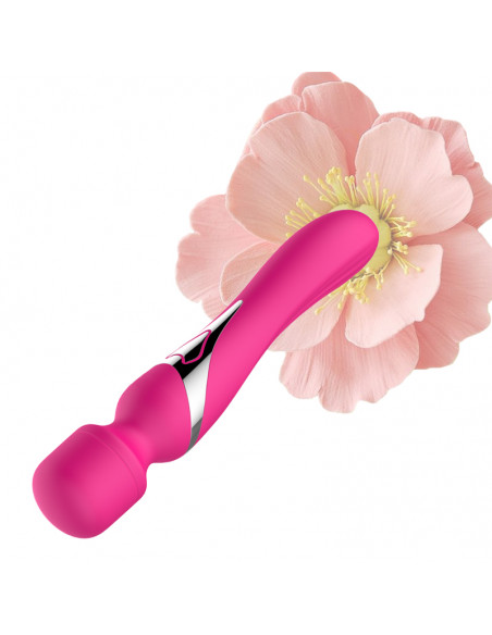 Stymulator-Silicone Dual Massager Pulsator USB 7+7 Function Red