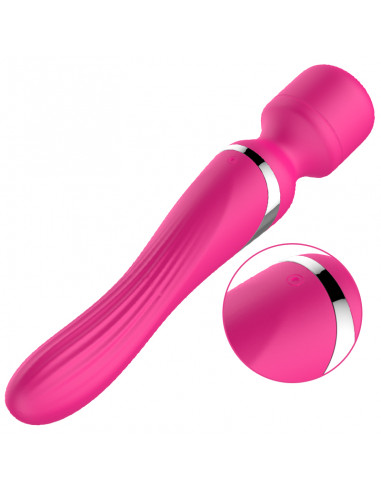 Stymulator-Silicone Dual Massager Pulsator USB 7+7 Function Red