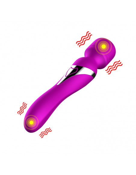 Stymulator-Silicone Dual Massager USB 7+7 Function Purple