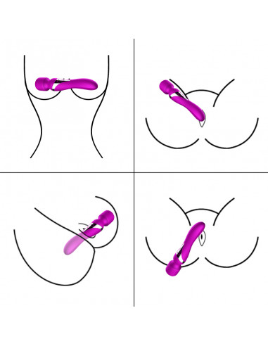 Stymulator-Silicone Dual Massager USB 7+7 Function Purple