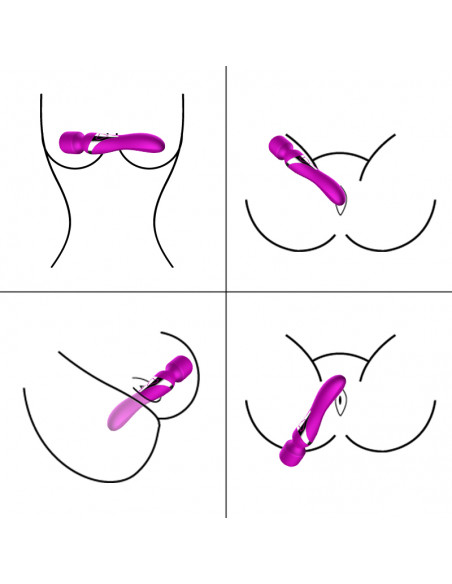 Stymulator-Silicone Dual Massager USB 7+7 Function Purple