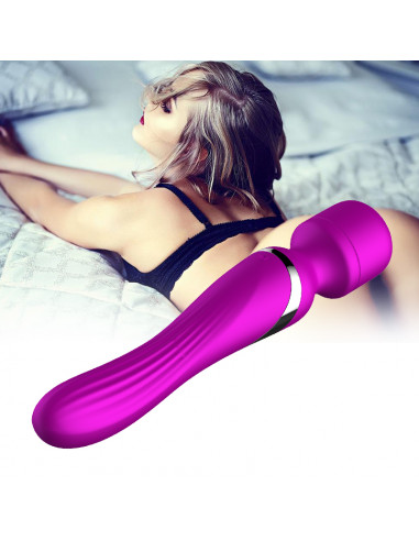 Stymulator-Silicone Dual Massager USB 7+7 Function Purple