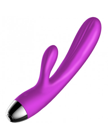 Wibrator-Silicone Vibrator and Pulsator Purple USB 7+7 Function / Heating