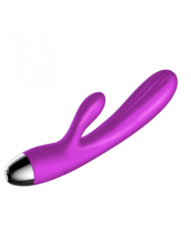 Wibrator-Silicone Vibrator and Pulsator Purple USB 7+7 Function / Heating