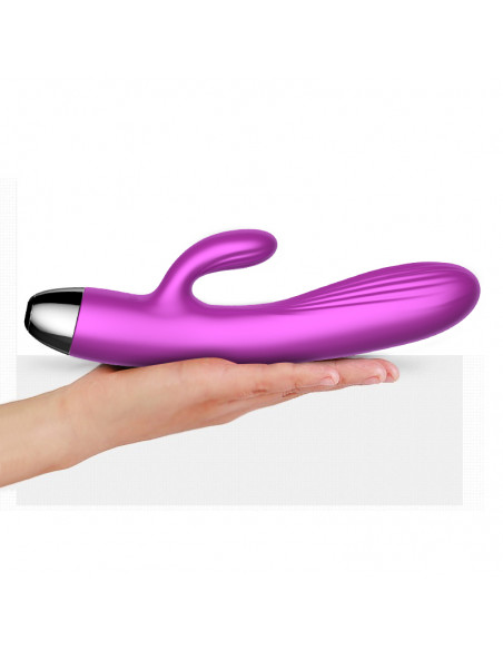 Wibrator-Silicone Vibrator and Pulsator Purple USB 7+7 Function / Heating