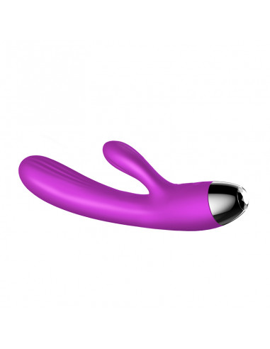 Wibrator-Silicone Vibrator and Pulsator Purple USB 7+7 Function / Heating