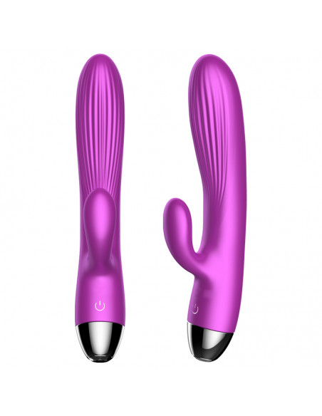 Wibrator-Silicone Vibrator and Pulsator Purple USB 7+7 Function / Heating