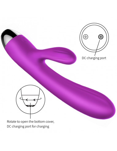 Wibrator-Silicone Vibrator and Pulsator Purple USB 7+7 Function / Heating
