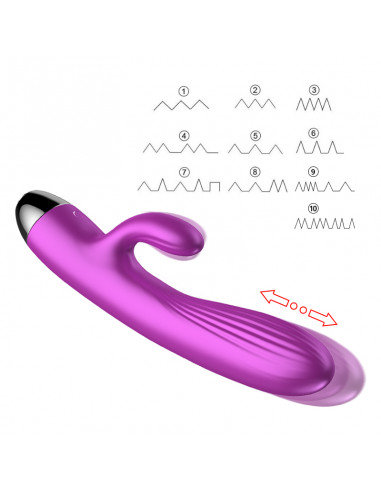 Wibrator-Silicone Vibrator and Pulsator Purple USB 7+7 Function / Heating