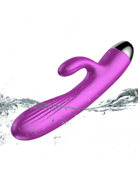 Wibrator-Silicone Vibrator and Pulsator Purple USB 7+7 Function / Heating
