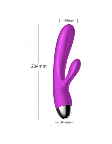 Wibrator-Silicone Vibrator and Pulsator Purple USB 7+7 Function / Heating