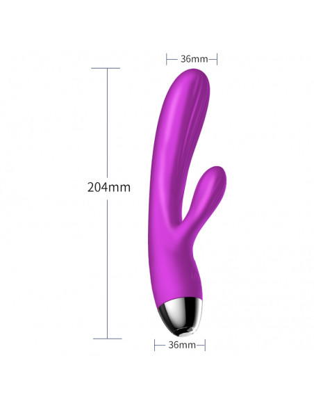 Wibrator-Silicone Vibrator and Pulsator Purple USB 7+7 Function / Heating