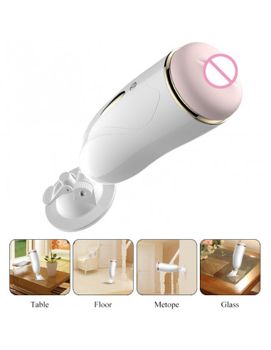 Masturbator-Vibrating Masturbation Cup USB 7 + Interactive Function / Talk Mode