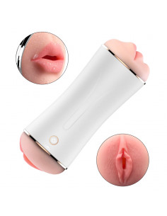 Masturbator-Vibrating Masturbation Cup USB 10 function + Interactive Function / Double Ends