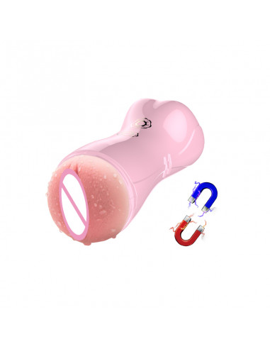 Masturbator-Vibrating and Flashing Masturbation Cup USB 7+7 Function / Talk Mode