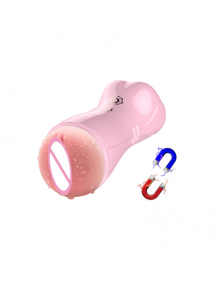 Masturbator-Vibrating and Flashing Masturbation Cup USB 7+7 Function / Talk Mode
