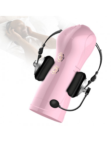 Masturbator-Vibrating and Flashing Masturbation Cup USB 7+7 Function / Talk Mode
