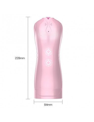 Masturbator-Vibrating and Flashing Masturbation Cup USB 7+7 Function / Talk Mode