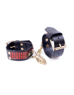 Fetish Boss Series Handcuffs with cristals 3 cm Red Line 2