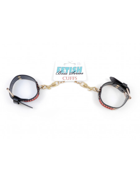 Fetish Boss Series Handcuffs with cristals 3 cm Red Line