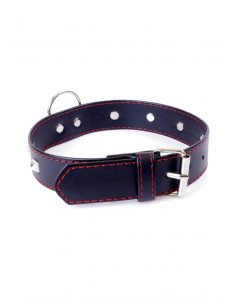 Fetish Boss Series Collar with studs 3 cm Red Line 2