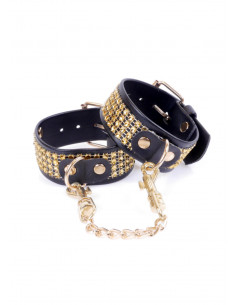 Fetish Boss Series Handcuffs with cristals 3 cm Gold