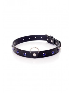 Fetish Boss Series Collar - 2 cm navy blue crystal