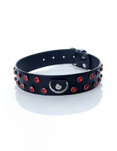 Fetish Boss Series - Collar 3 cm. red crystal