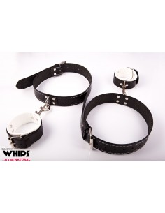 Kajdanki - Kajdanki męskie na uda, białe