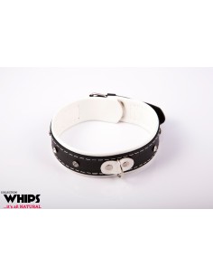 Wiązania - Obroża damska 4 cm, biała