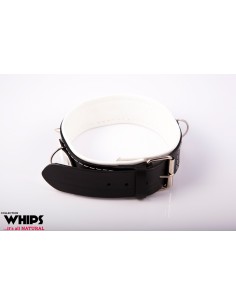 Wiązania - Obroża niewolnika ze smyczą, biała 2