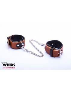 Kajdanki-WHIPS kajdanki damskie na ręce, koniakowe