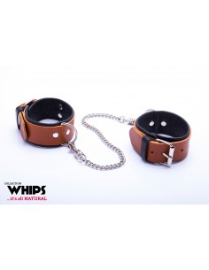 Kajdanki-WHIPS kajdanki damskie na nogi, koniakowe