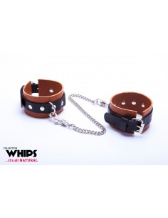 Kajdanki-WHIPS kajdanki męskie na ręce, koniakowe
