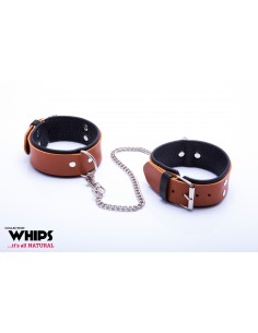 Kajdanki-WHIPS kajdanki męskie na nogi, koniakowe