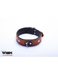 Wiązania-WHIPS obroża damska bez smyczy, koniakowa