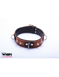 Wiązania-WHIPS obroża niewolnika ze smyczą, koniakowa 2