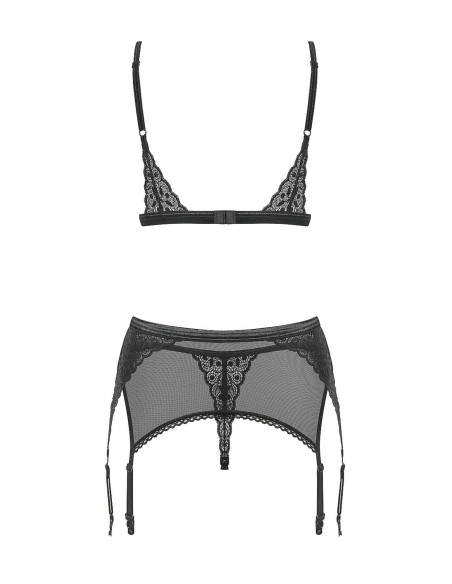 Bielizna-Shibu komplet 3-częściowy czarny  S/M