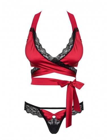 Bielizna-Sensuelia komplet 2-częściowy czerwony  S/M