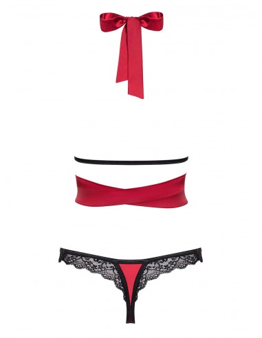 Bielizna-Sensuelia komplet 2-częściowy czerwony  S/M