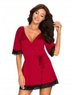 Bielizna-Sensuelia szlafrok czerwony  S/M