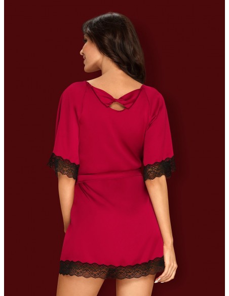Bielizna-Sensuelia szlafrok czerwony L/XL