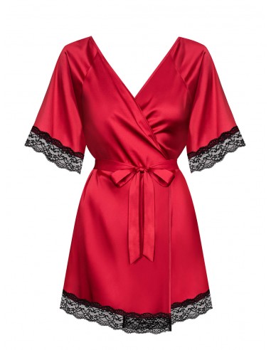 Bielizna-Sensuelia szlafrok czerwony L/XL