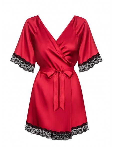 Bielizna-Sensuelia szlafrok czerwony L/XL