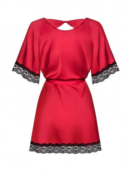 Bielizna-Sensuelia szlafrok czerwony L/XL