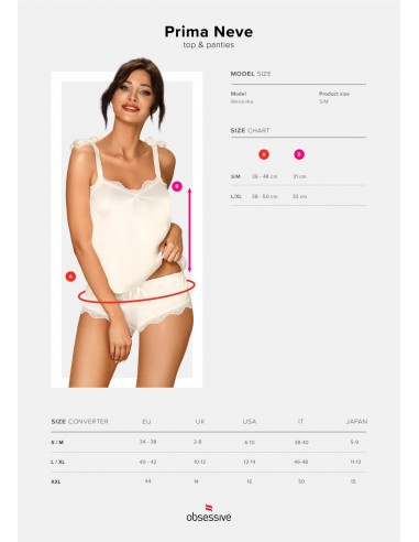 Bielizna-Prima Neve top i majtki biały L/XL