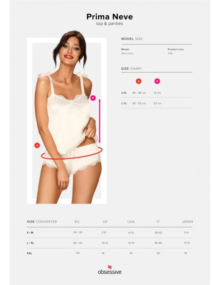 Bielizna-Prima Neve top i majtki biały L/XL